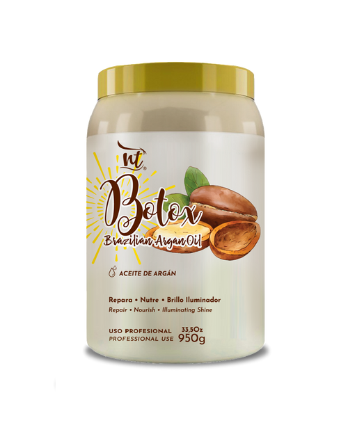 NT Brazilian Hair Botox Argan Oil bottle – professional hair reconstruction and anti-frizz treatment for intense shine and softness