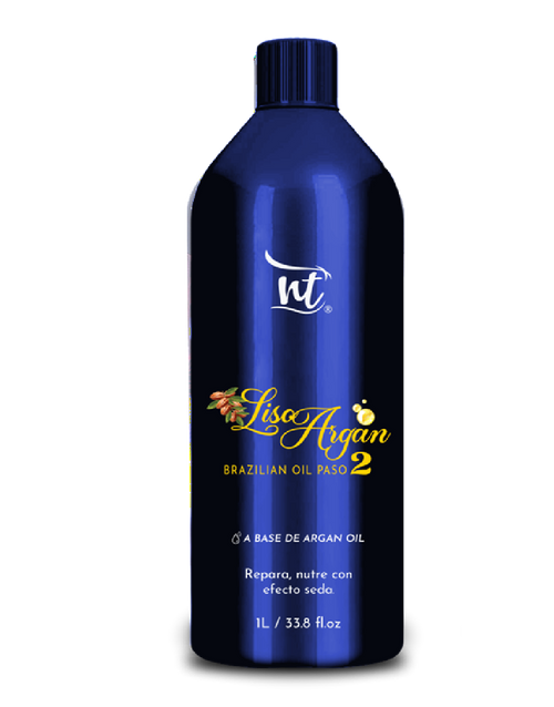 NT Keratina Liso Argan Oil bottle – professional smoothing treatment for intense shine and frizz control